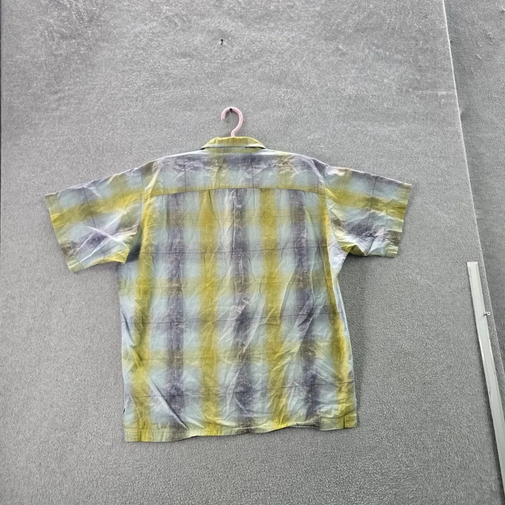 Mountain‎ Hardwear Men Button Up Shirt M Yellow Plaid Outdoor Hiking Gorpcore